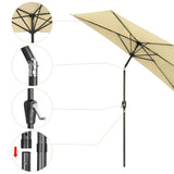 10 Ft Half Umbrella AL/beige